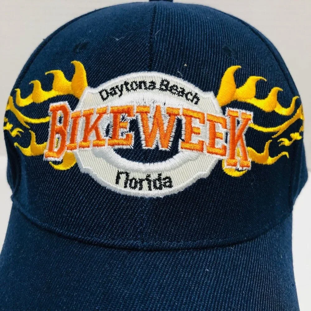 2020 Bike‎ Week Baseball Hat Black Embroidered Flames Daytona Beach Motorcycle